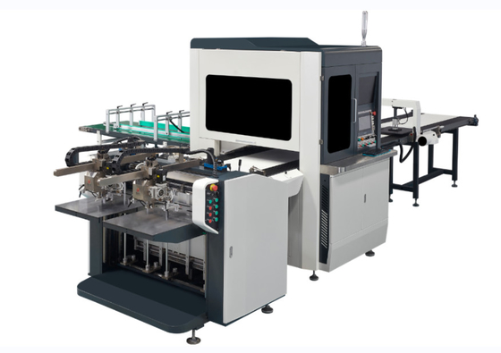 Máquina de colagem de caixas rígidas totalmente automática e inteligente de dois canais para fabricação de revestimentos duros